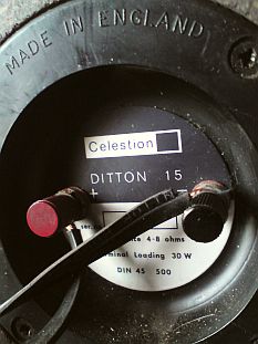 connectique enceintes Celestion Ditton 15 vintage